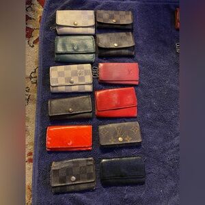 Lot of 12 Louis Vuitton keychain wallets Daimer enamel Epi etc